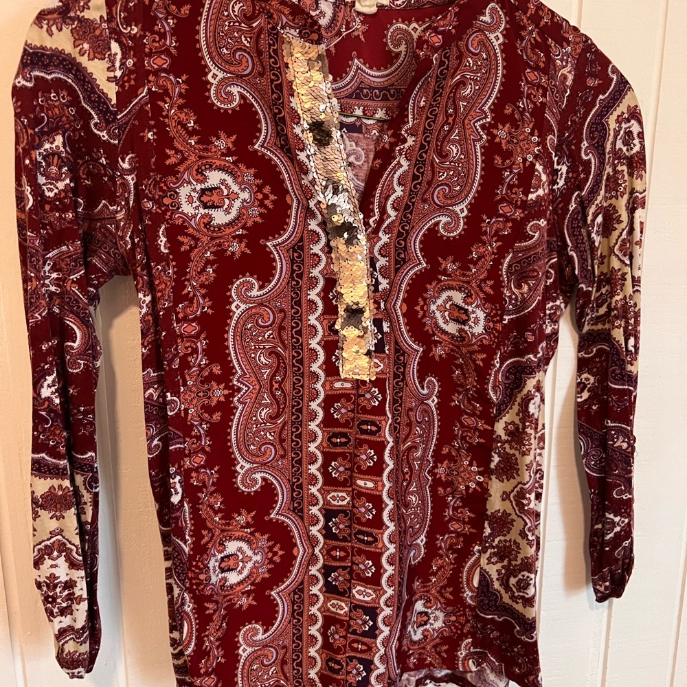 Paisley Long Sleeve Top